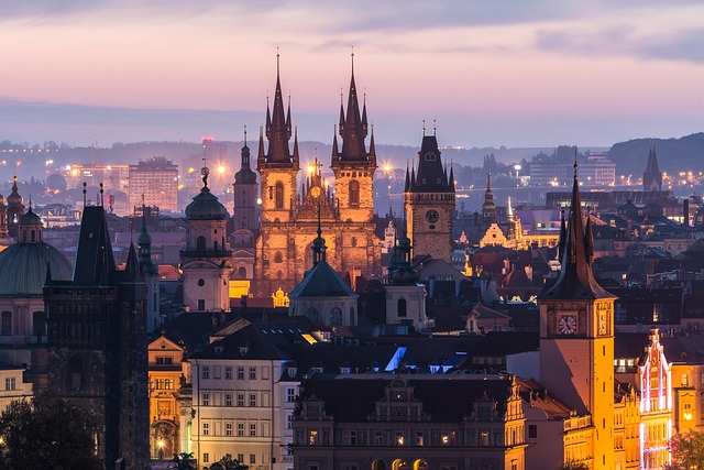 praga centro storico sera