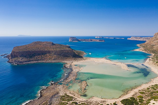 px Aerial view of Balos Beach and Lagoon on Crete Greece