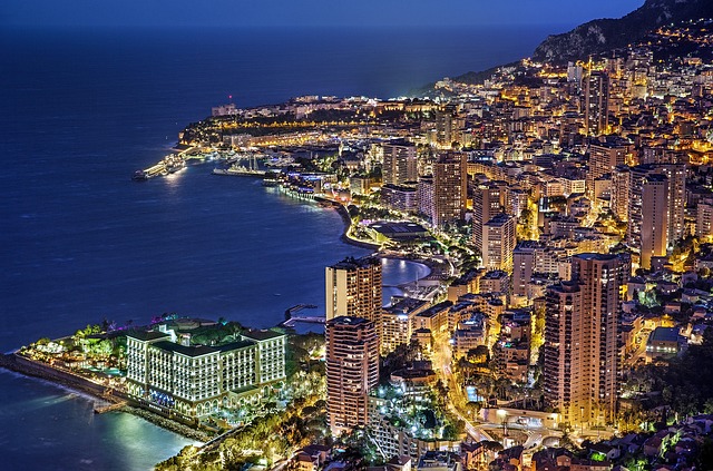 monaco vista serale del porto