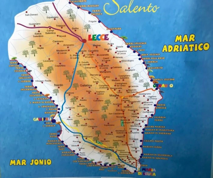 map of Salento x