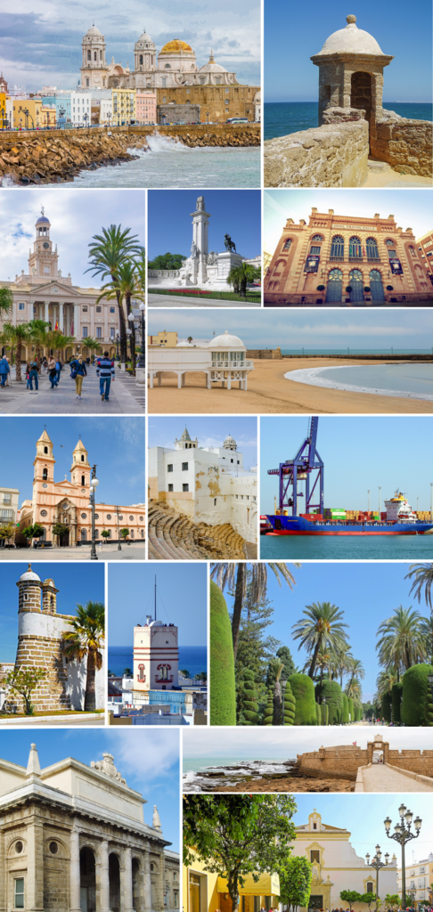 Collage de la ciudad de Cadiz Andalucia Espana