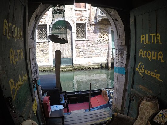 vista sul canale libreria acqua alta venezia