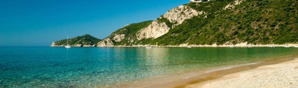 agios georgios pagon sandy beach in corfu