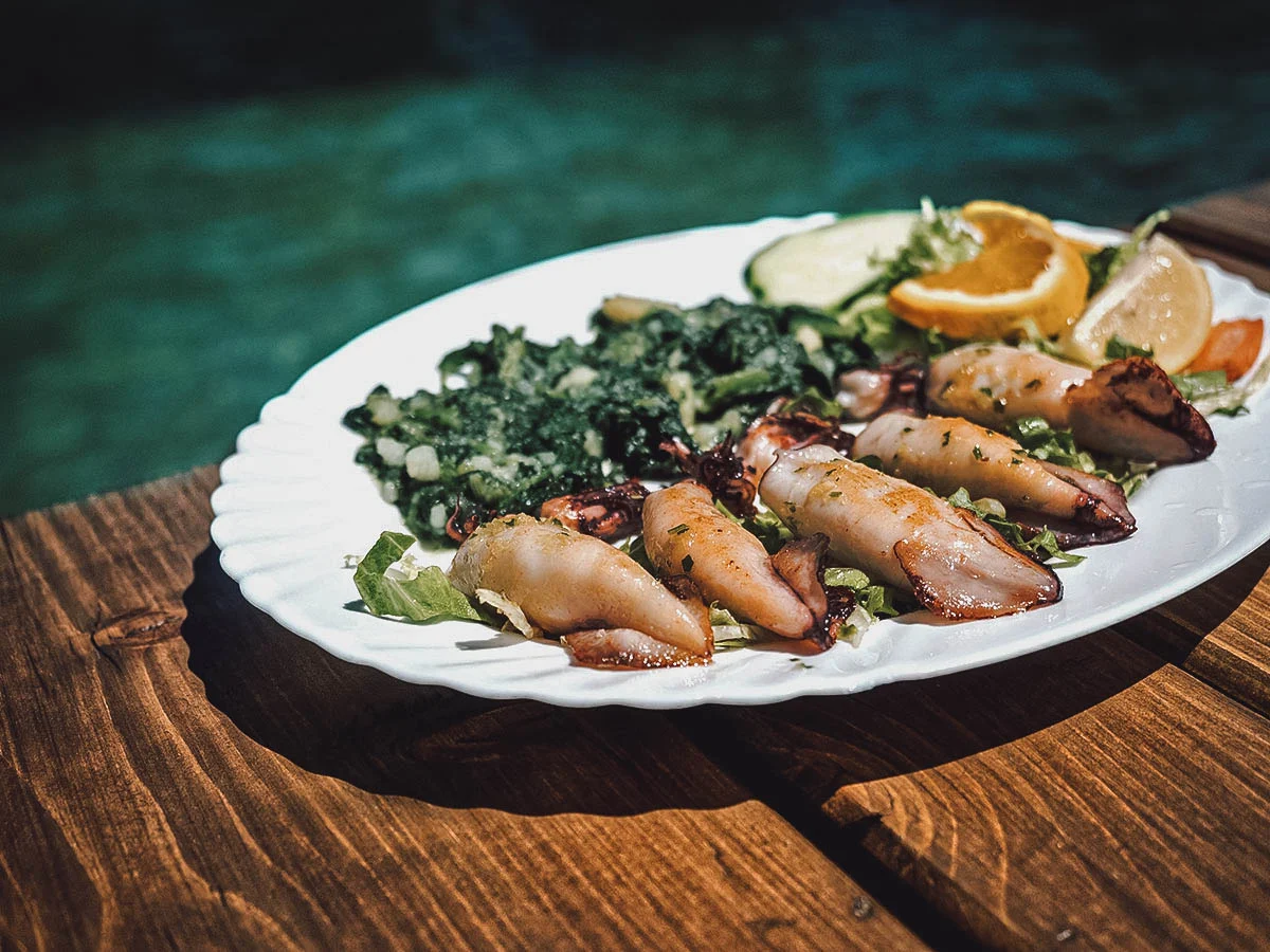 croatian food seafood grilled adriatic squid