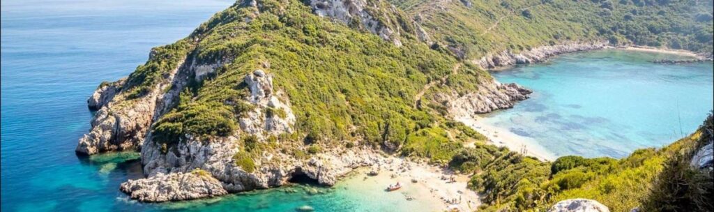 porto timoni sandy beach in corfu