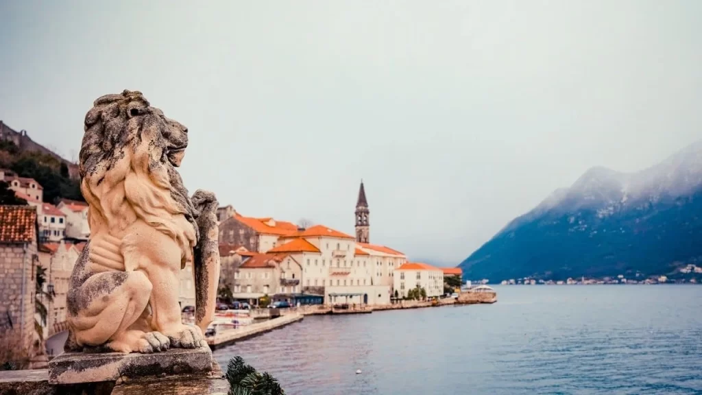 Perast Lion over looking Perast